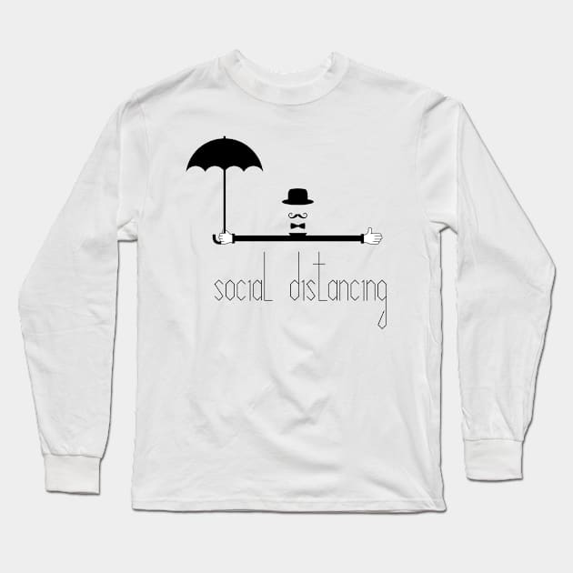 Social distancing during virus epidemic outbreak sign Long Sleeve T-Shirt by SooperYela